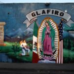 Panna Marie Guadalupská na zdech Los Angeles