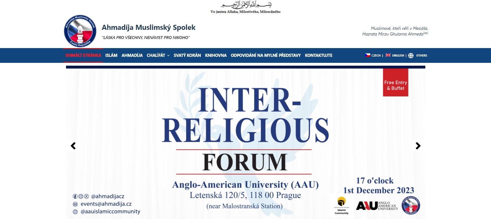 Ahmadíjské společenství uspořádalo mezináboženskou konferenci