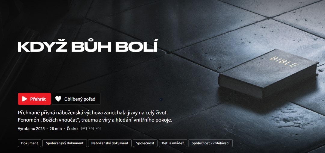 „Když Bůh bolí“: fenomén Božích vnoučat v&nbsp;České televizi